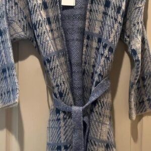 Ganni Blue and Cream Knit Sweater